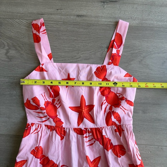 J.Crew Factory Lobster and Starfish Print Tiered Midi Dress - size 2 - Picture 2 of 5